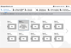 image des wireframes de l'outil mylegendbook.fr